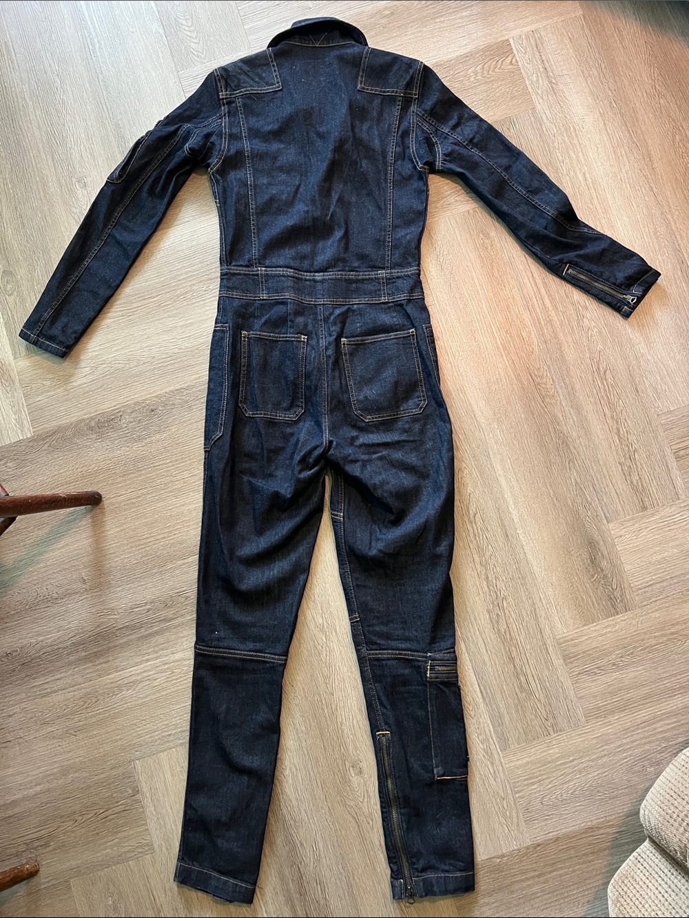 Women’s Polo Ralph Lauren Dark Blue Denim Jumpsuit with Zipper Details - Picture 7 of 9